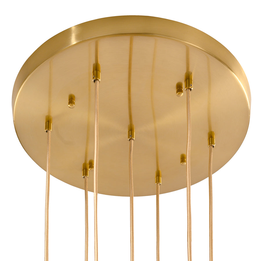 Moray Seven Light Pendant Brass