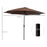 Steel Frame Round Market Patio Sun Umbrella Garden Parasol Outdoor Sunshade Canopy, 3x2.45m (Coffee)