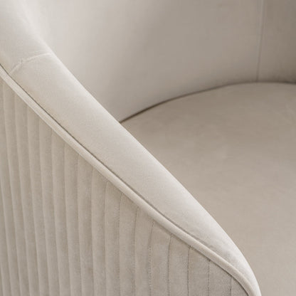 Ella Dining Chair - Chalk - Brass Base