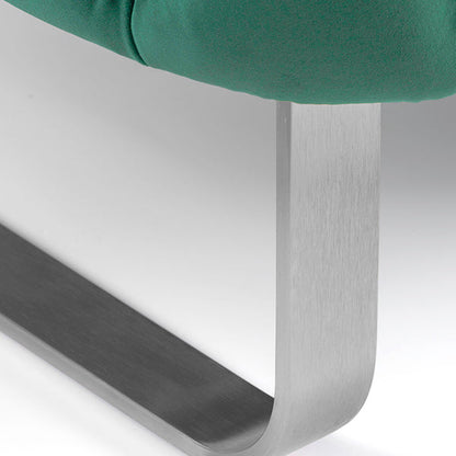 Grosvenor Two Seat Sofa - Bottle Green - Brushed Silver