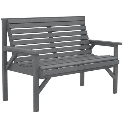 Wooden Garden Bench 2 Seater, Patio Bench for Indoor Outdoor