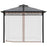 3 x 3 (m) Outdoor Polycarbonate Gazebo, Double Roof Hard Top Gazebo with Galvanized Steel Frame, Nettings & Curtains