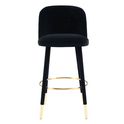 Bellucci Circles Counter Stool - Black - Brass Caps