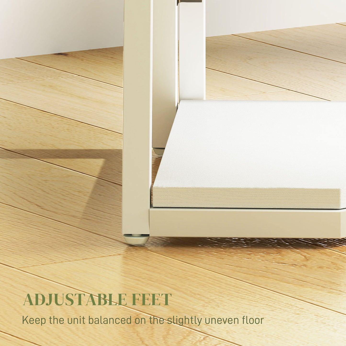 5-Tier Corner Shelf, Shelving Unit with Adjustable Feet, White