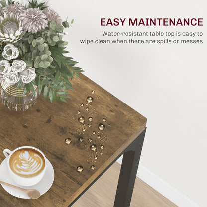 3 Pcs Compact Dining Table 2 Chairs Set Rustic Brown