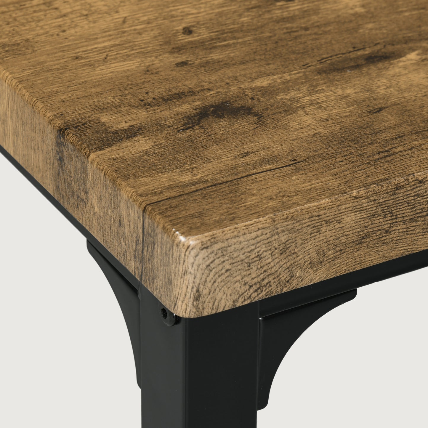 3 Pcs Compact Dining Table 2 Chairs Set Rustic Brown