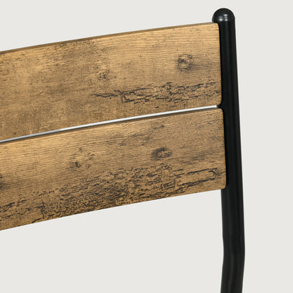 3 Pcs Compact Dining Table 2 Chairs Set Rustic Brown