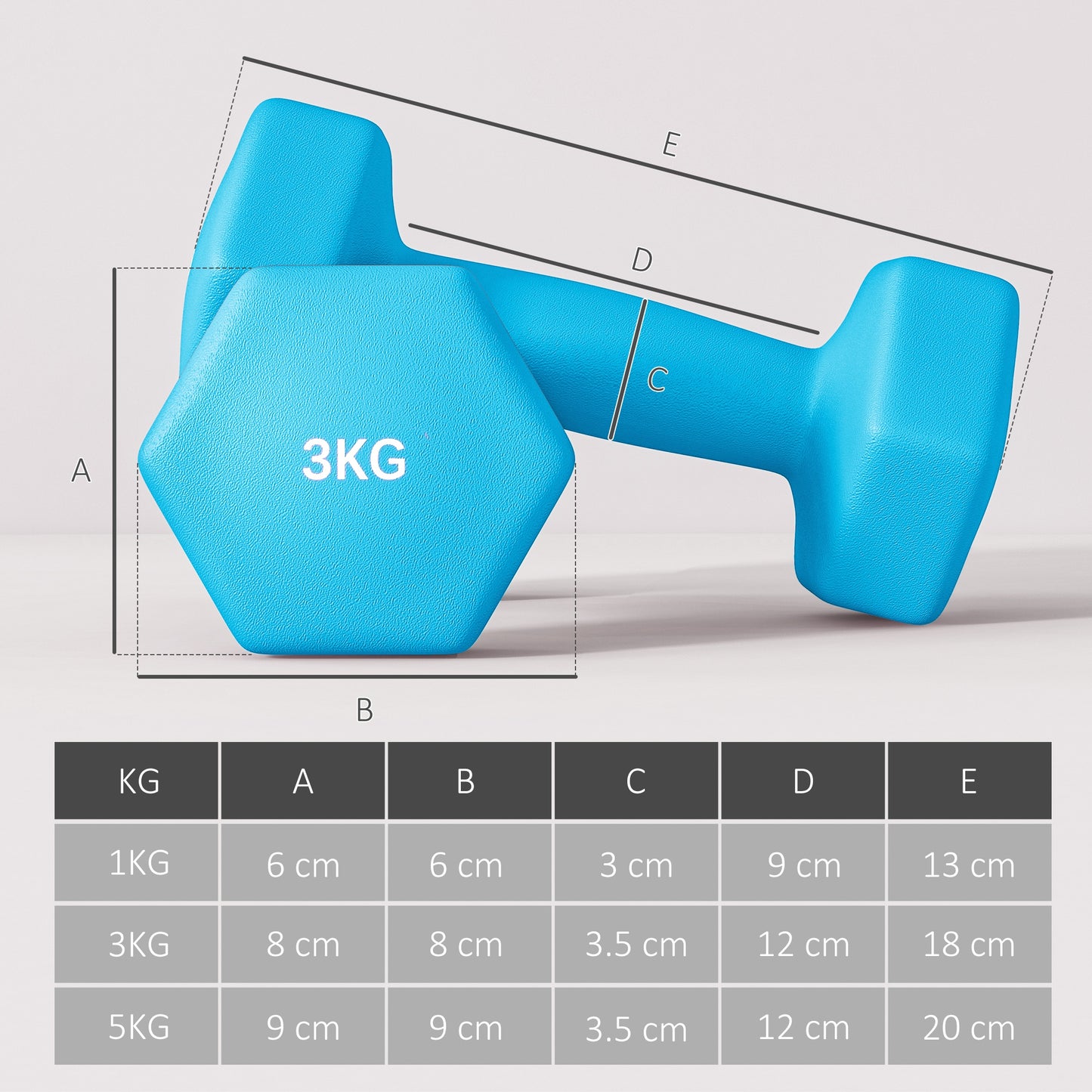 Complete weight set: This dumbbell set includes three pairs of weights – 1kg, 3kg and 5kg – great for boosting strength and fitness. Special dumbbell rack