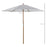 2.5m Patio Umbrella, Wood Garden Parasol, Sun Shade with 6 Ribs and Top Vent for Outdoor, White