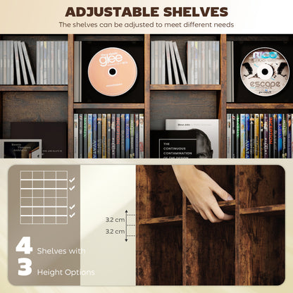 DVD CD Media Storage Rack, Video Display Unit, Rustic Brown