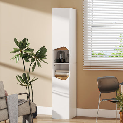 Slim Bathroom Storage Cabinet, Tall Bathroom Cabinet with 2 Doors