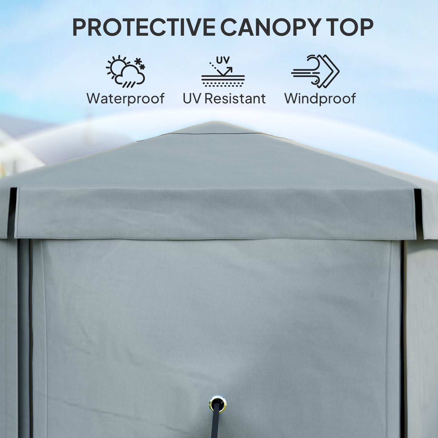 3 x 3(m) Hexagon Pop Up Gazebo with 5 Sides, Netting, Light Grey