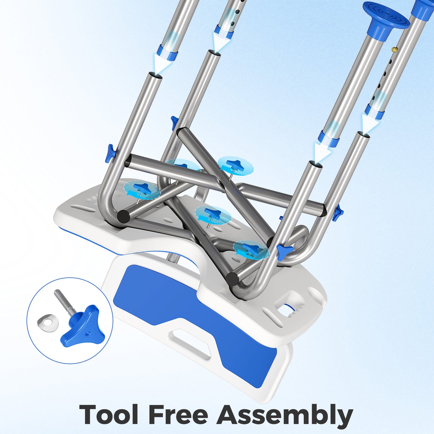 Shower Chair with U-Shaped Cutout, Height Adjustable Shower Chair