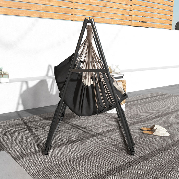 Foldable Hammock Stand, Portable Hammock with Metal Frame, 2 in 1 Hammock Net Stand, Hammock Chair Stand, Load Capacity 120kg