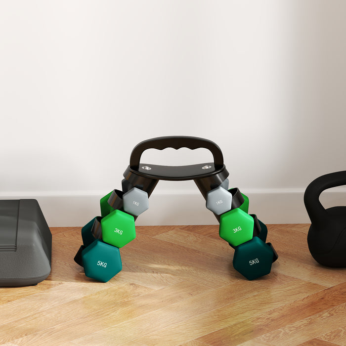 Dumbbells Set with Carry Storage Rack, 2 x 1kg, 2 x 3kg, 2 x 5kg