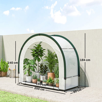 Foldable Small Greenhouse, Mini Greenhouse with PE Base, Green