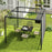 3 x 2.8m Metal Pergola, with Retractable Fabric Roof - Grey