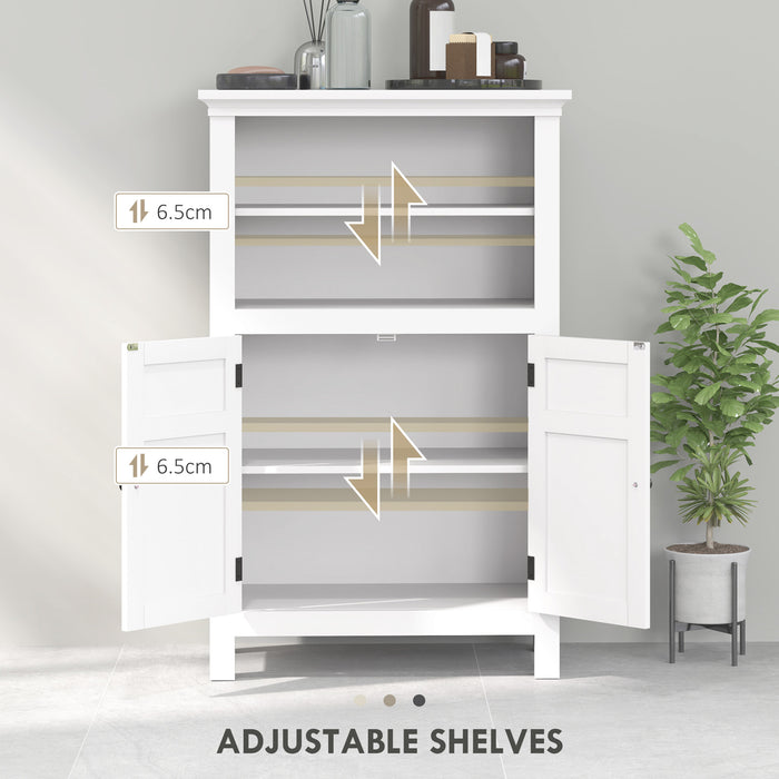 Modern Bathroom Storage Cabinet with Open Shelves, White