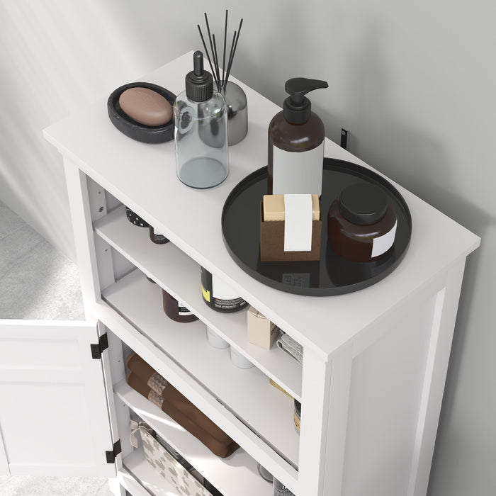 Modern Bathroom Storage Cabinet with Open Shelves, White