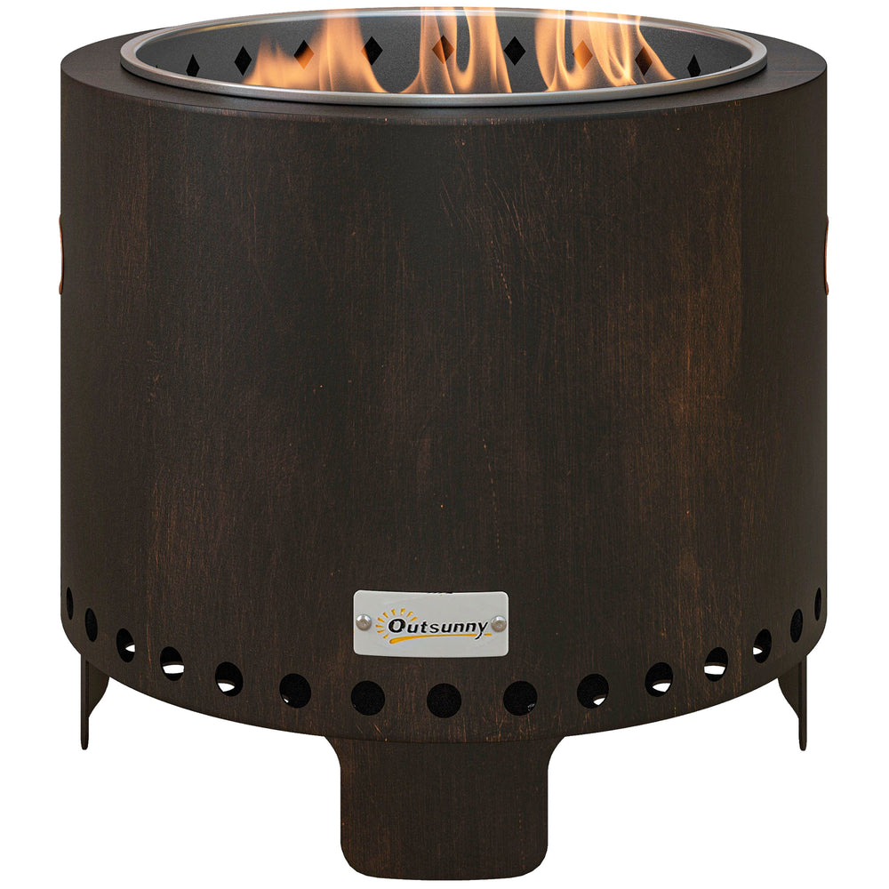 Metal Wood-burning Smokeless Fire Pit, Black