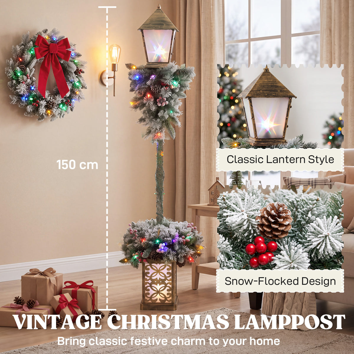 Christmas Street Lamp, Outdoor Lighted Christmas Tree Lamp Post