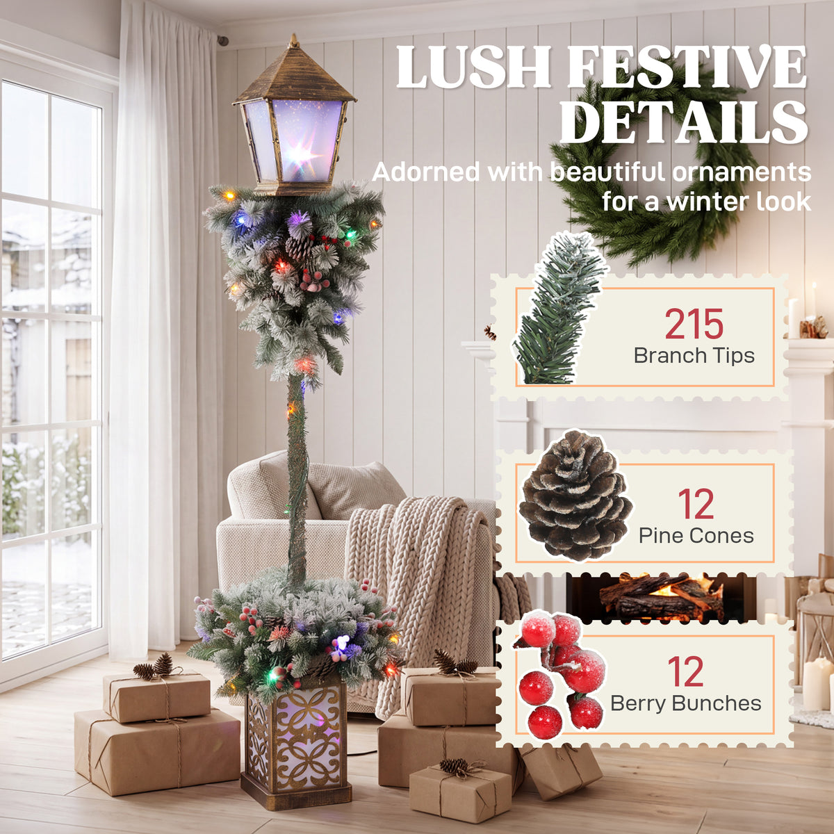 Christmas Street Lamp, Outdoor Lighted Christmas Tree Lamp Post