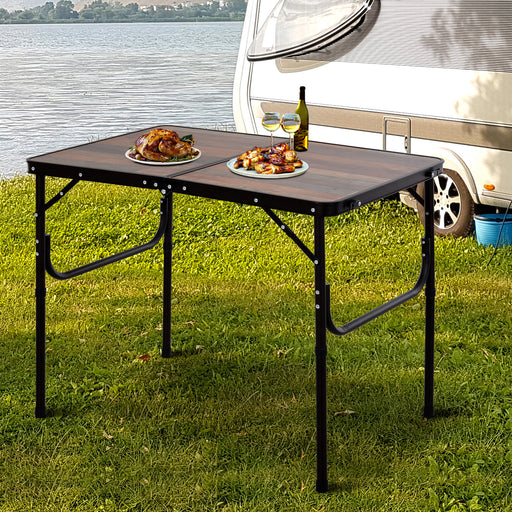 3ft Height Adjustable MDF Folding Camping Table