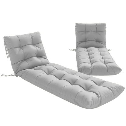 Sun Lounger Cushions Only, Sunbed Replacement Pads with 4 Ties