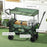 Folding Trolley Cart Storage Wagon Beach Trailer 4 Wheels with Handle Overhead Canopy Cart Push Pull for Camping, Green