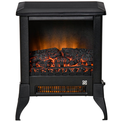 Electric Fireplace Stove, Freestanding Fireplace Heater W/ Flame Effect