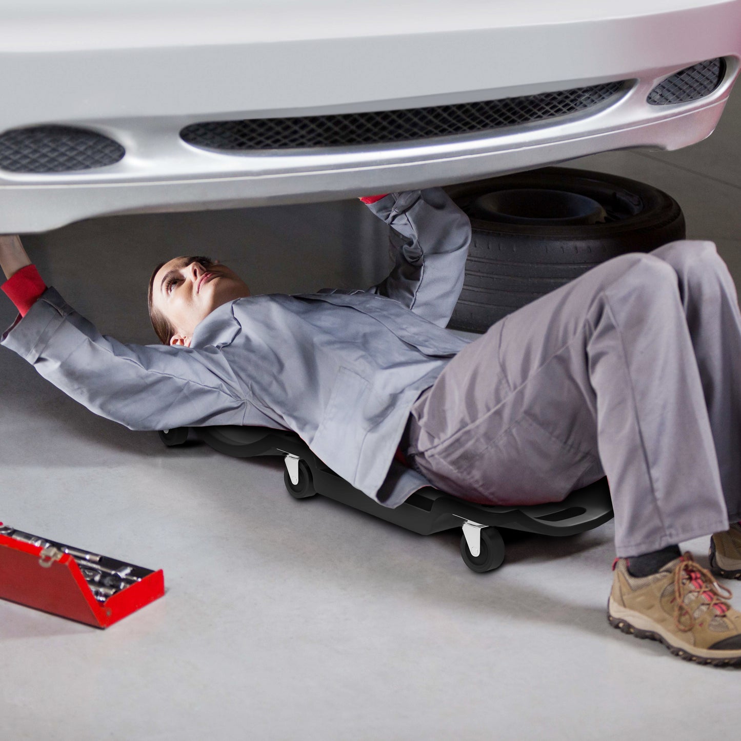 Mechanic Vehicle Creeper Rolling Moulded Workshop Garage Assistance