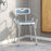 EVA Padded Shower Stool with Back and Arms 4 Suction Foot Pads Blue