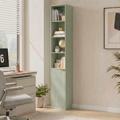 Bookcase Adjustable Shelf 6-Tier Light Green