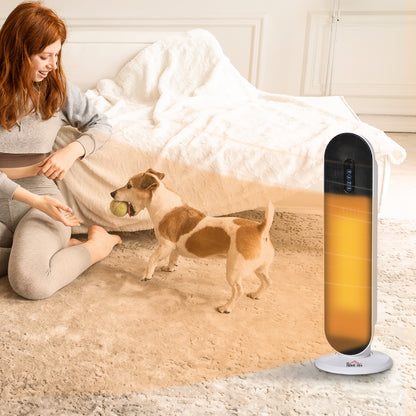 Ceramic Space Heater Tower Heater with 45-degree Oscillation, White