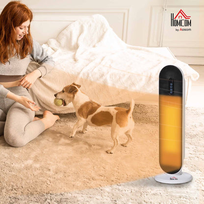 Ceramic Space Heater Tower Heater with 45-degree Oscillation, White