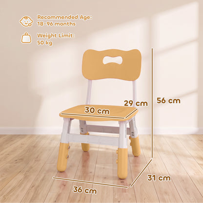 Set of 2 Height-Adjustable Kids' Desk Chairs - Brown & White