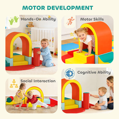 Kids Soft Play Set, 10PCs Soft Play Equipment for Toddlers