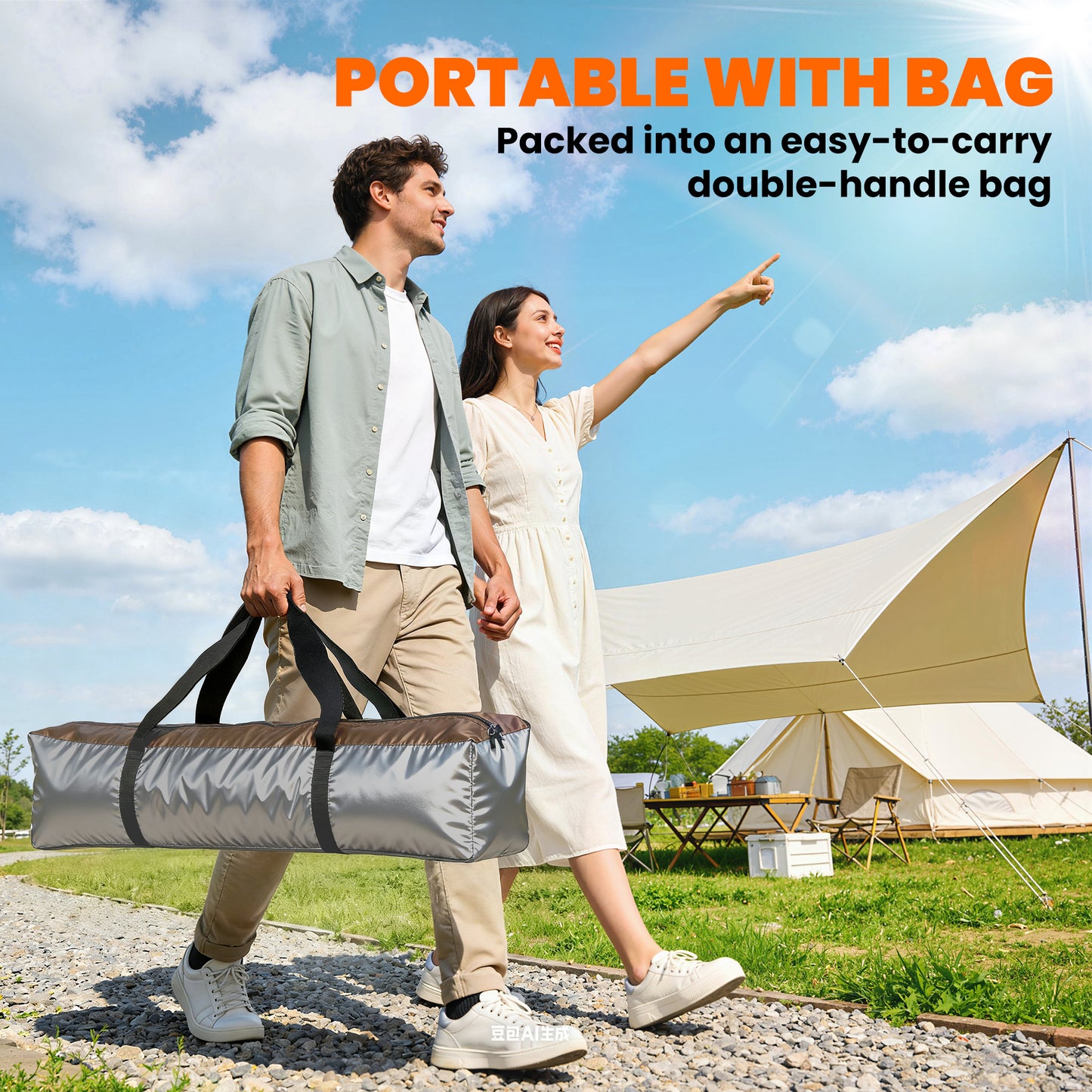 Double Layer Pop Up Tent with Rainfly, Portable Camping Shelter
