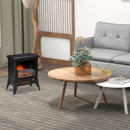 Electric Fireplace Stove, Freestanding Fireplace Heater W/ Flame Effect