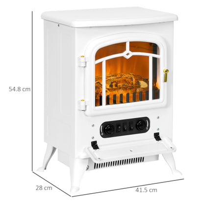 Fireplace Stove Heater Log Burning Flame Electric 1000/2000W White
