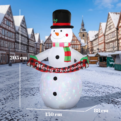 Christmas Blow Up Snowman with Colourful LED Light