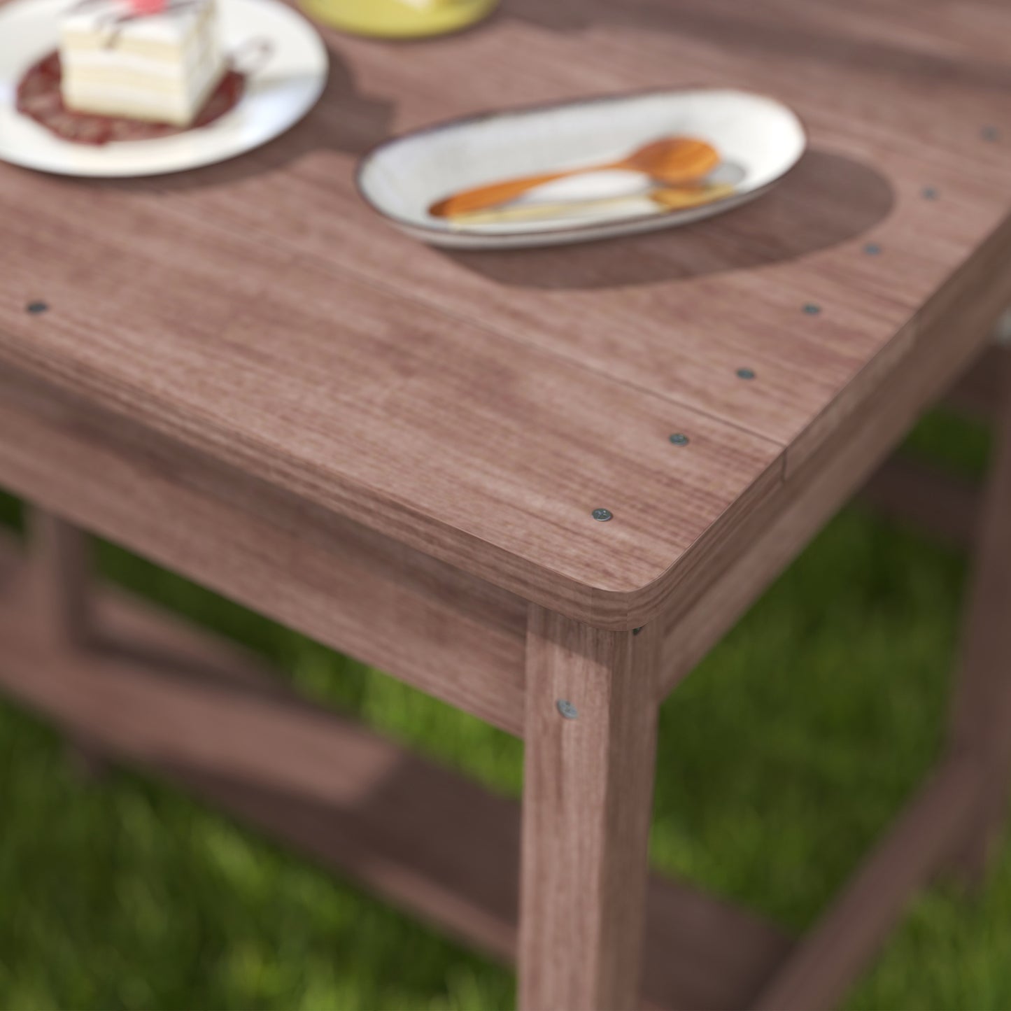 Kids Picnic Table, Wooden Kids Garden Furniture with Umbrella