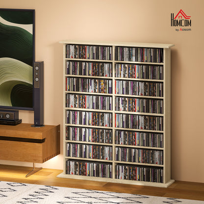 CD Storage Unit DVD Tower Blu-ray Storage Shelf for Office, Natural