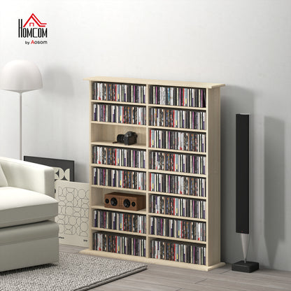 CD Storage Unit DVD Tower Blu-ray Storage Shelf for Office, Natural