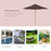 2.5m Wood Wooden Garden Parasol Sun Shade Patio Outdoor Umbrella Canopy New(Coffee)