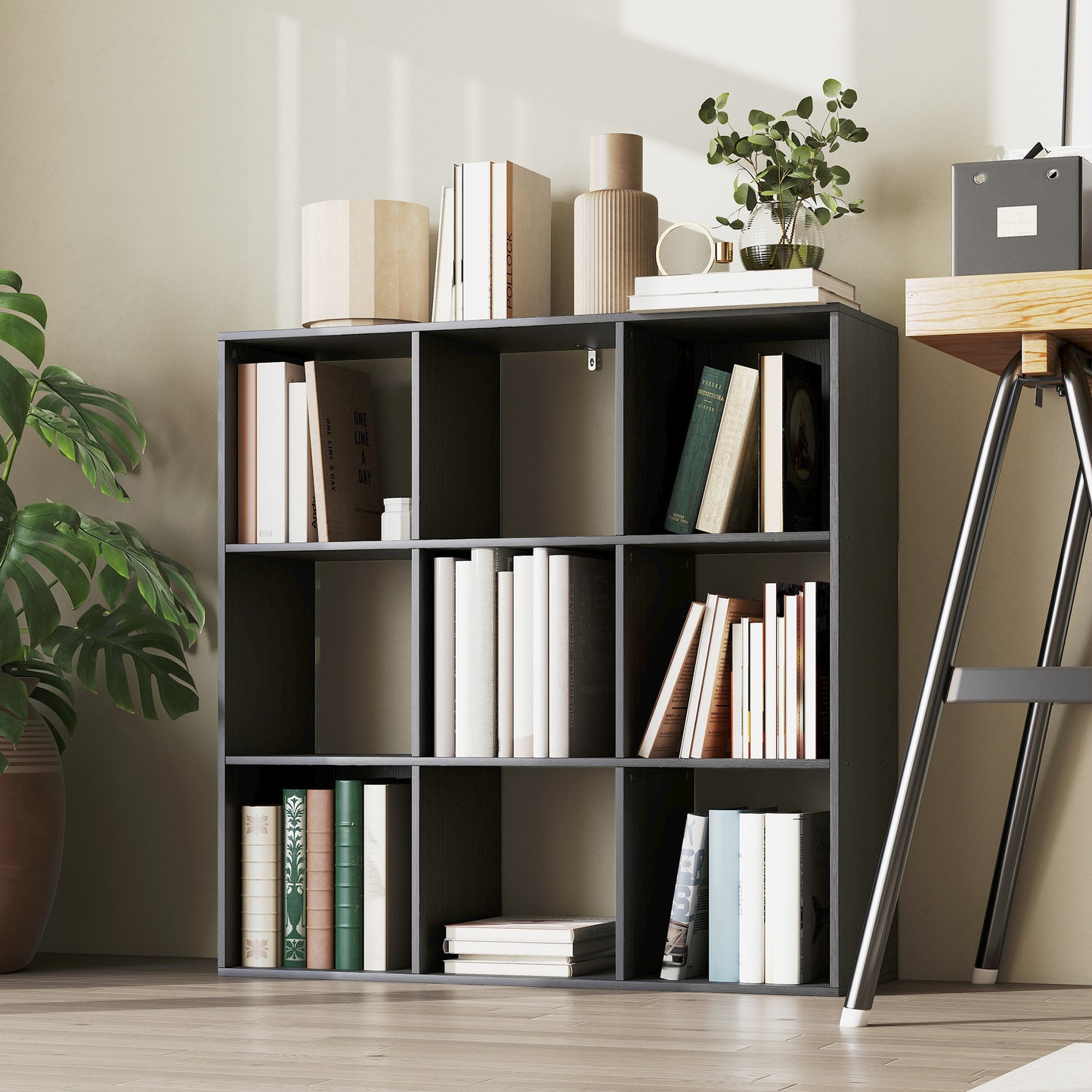 9 Cube Storage Unit Cabinet Bookcase Display Shelves, Black
