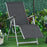 Outdoor Sun Lounger 10-Position Adjustable Folding Reclining Chairs with Footrest for Patio Garden Black and Grey