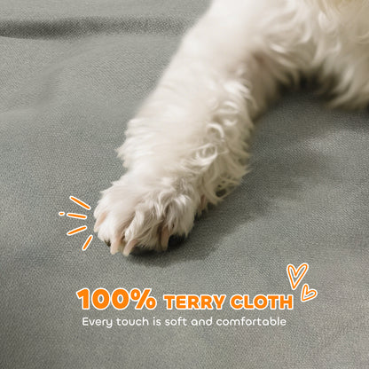 Dog Sofa Bed, Cat Sofa with Backrest, Armrest, for Small Dogs, Grey