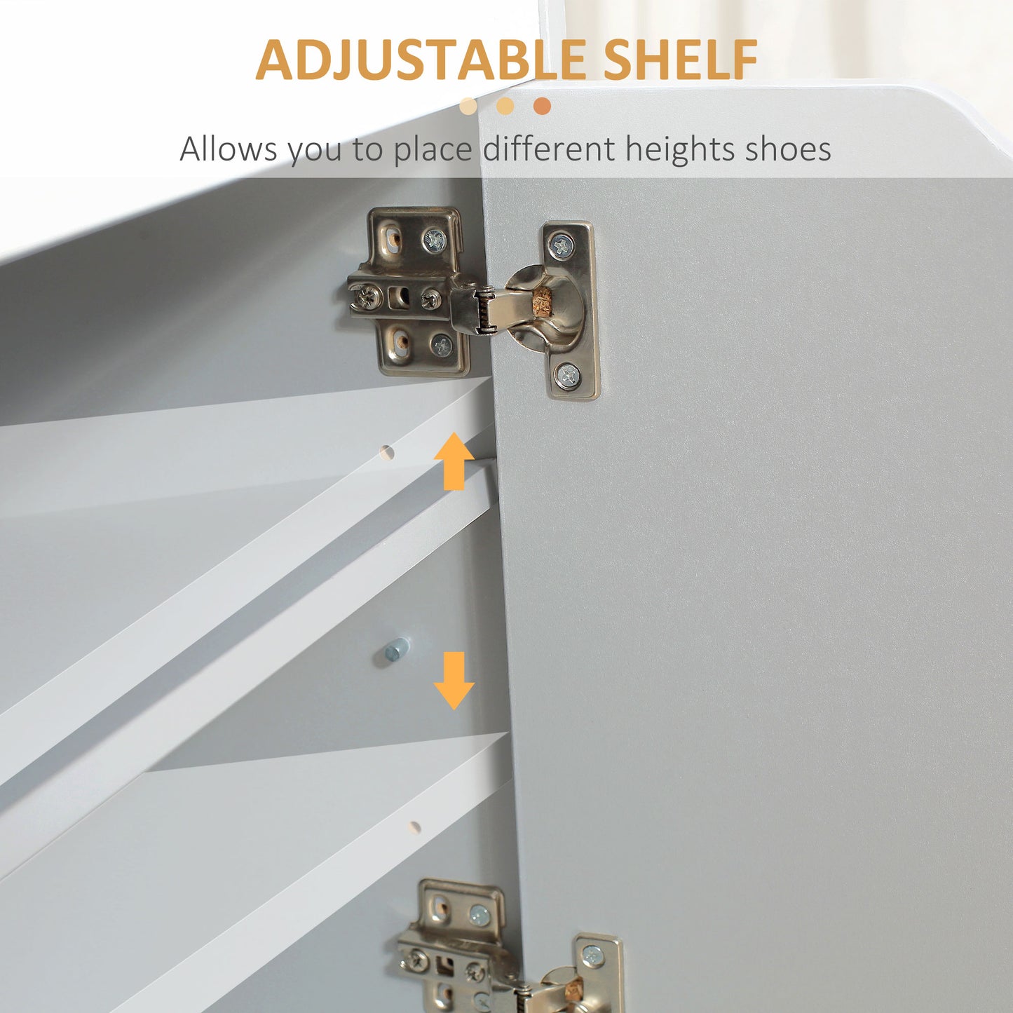 Upholstered Entryway Shoe Bench w/ Storage Cabinet for Living Room Grey