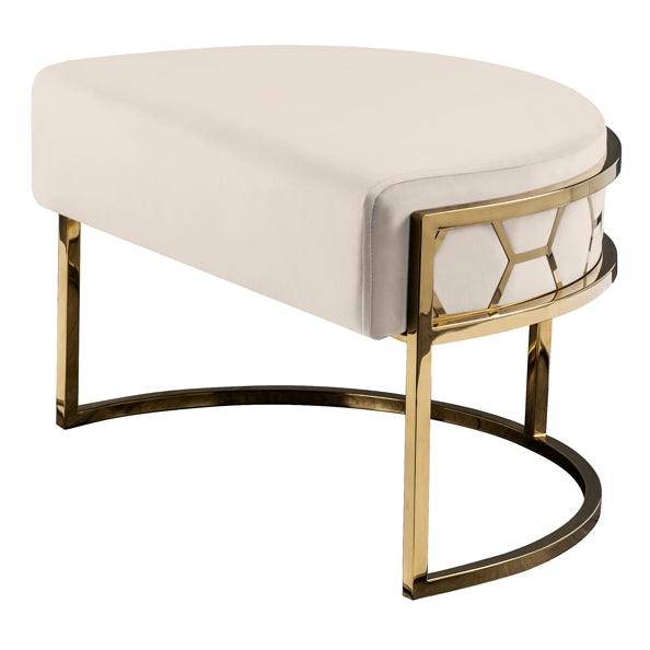 Alveare Footstool Brass - Chalk